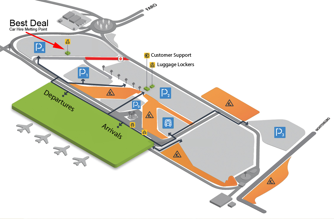 mapa da localização da best deals no aeroporto de faro